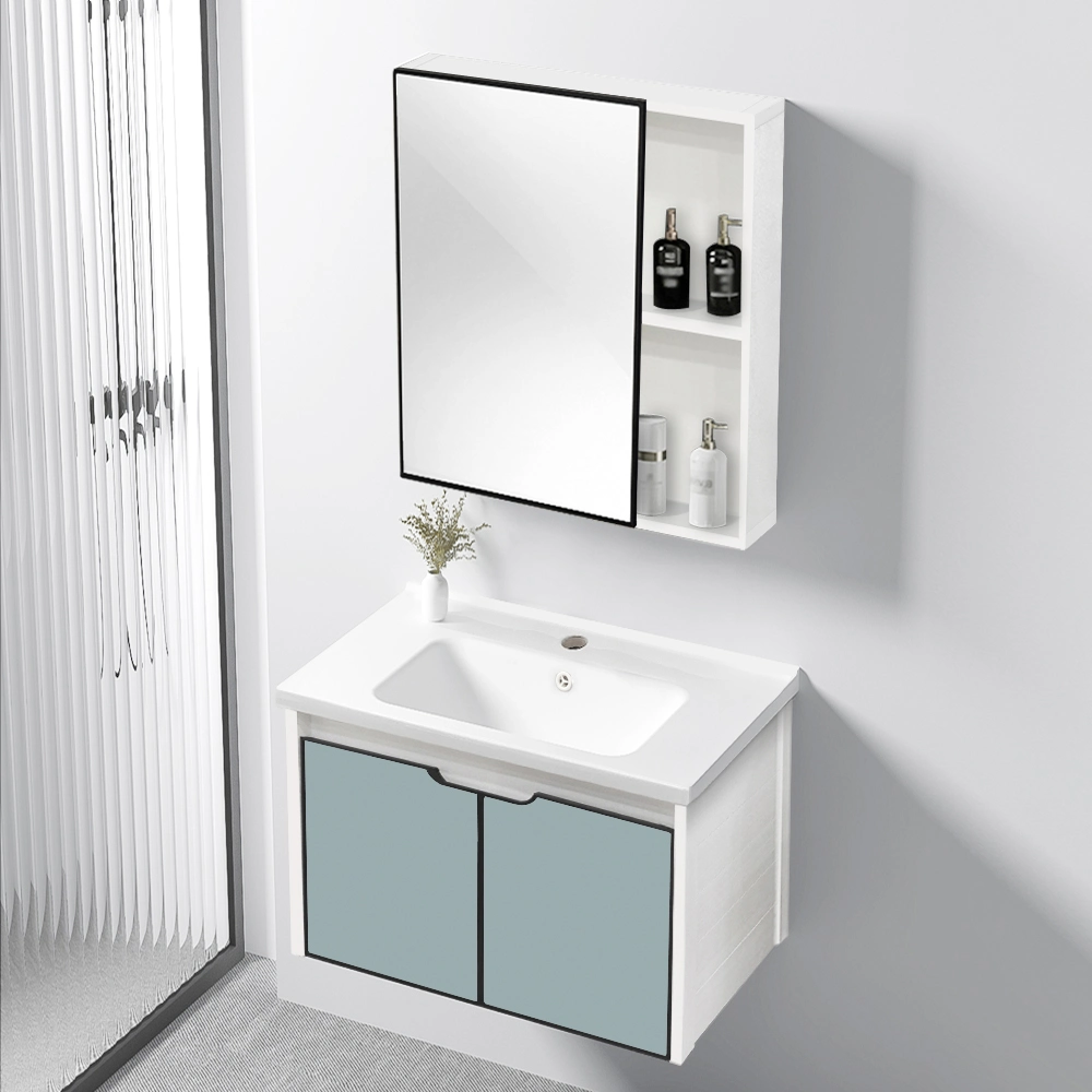 Joinin 2022 Foshan Simple Bathromm Furniture Wall Hung Cheap Blue Aluminum Bathroom Cabinets