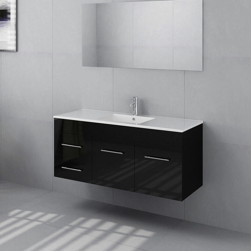 Wall Hung Mounted Bathroom 1000mm Vanity Black Bath Cabinet with Basin