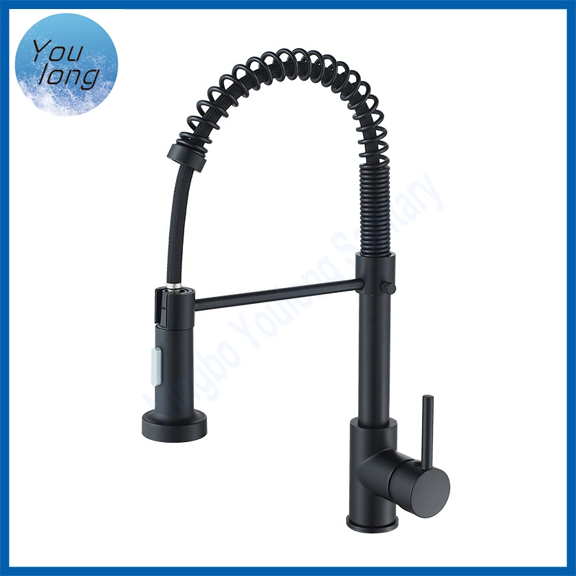 SS304 Hot and Cold Single Handle Kitchen Black Mixer Tap Cheap Faucet