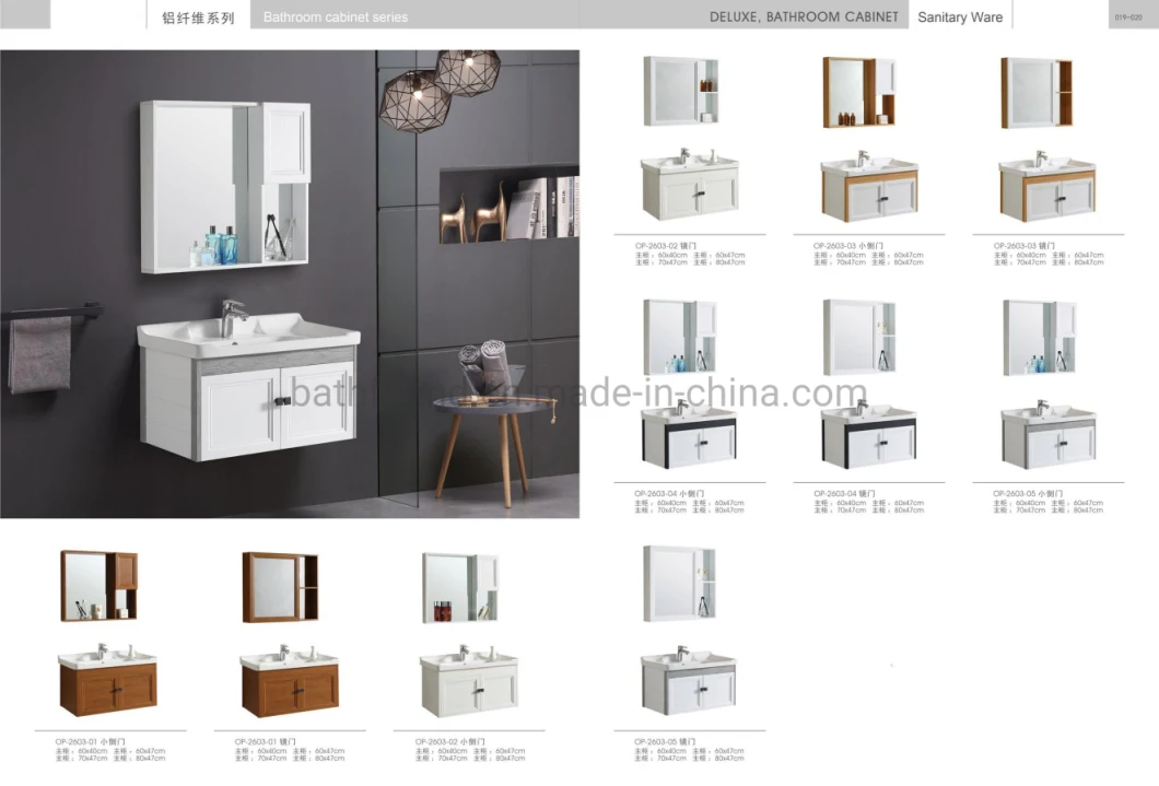 80cm Aluminum Bathroom Vanity Cabinet Set Home Furniture Lavabo Ceramic Wash Basin Cheap Price Mirror Cabinet