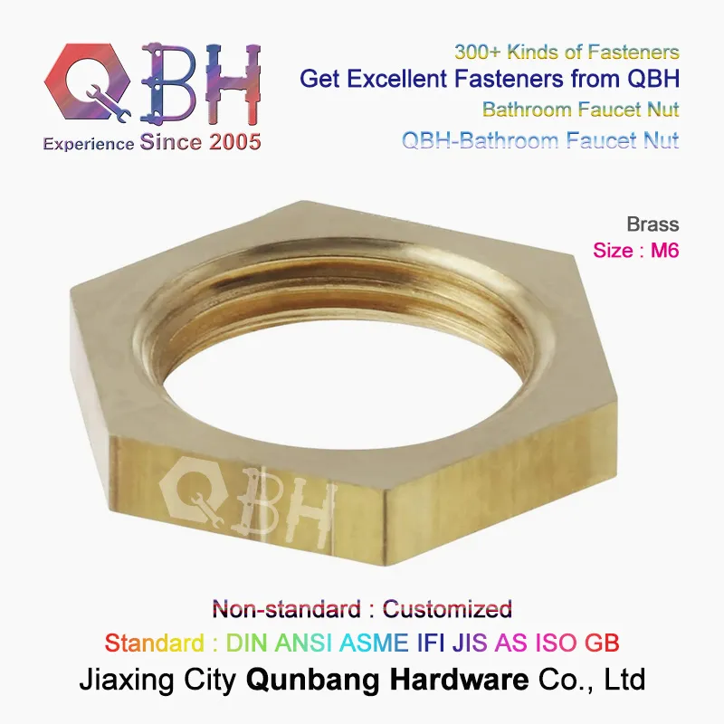 Qbh Installa rubinetti di riparazione Ottone Rame M6 Parti di ricambio Dado esagonale OEM ODM Set di accessori per fissaggio idraulico Rubinetti per bagno