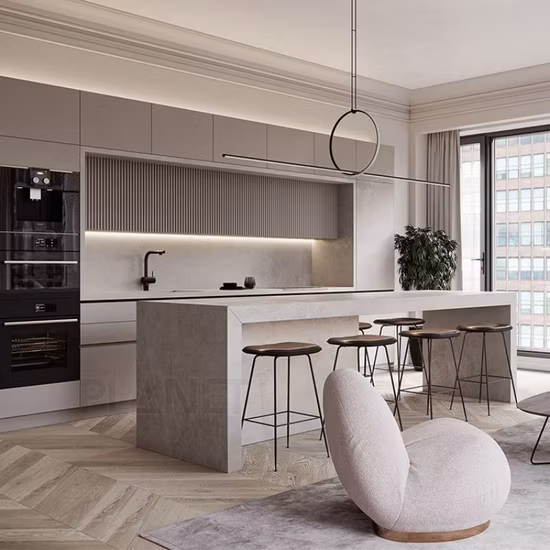 2023 Nuovi mobili da cucina moderni in legno massello, mobili personalizzati e design di mobili da cucina