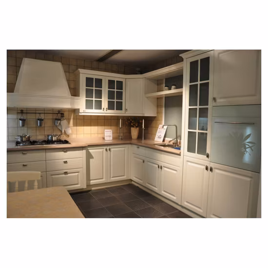 Mobili da cucina moderni in stile shaker in legno bianco grigio blu